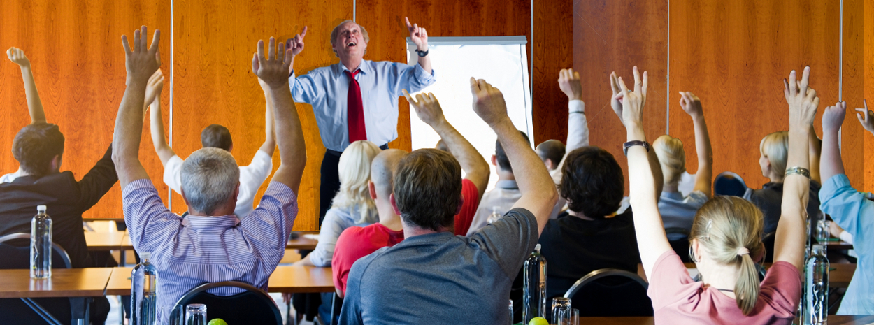 Dr. Tom in a classroom.