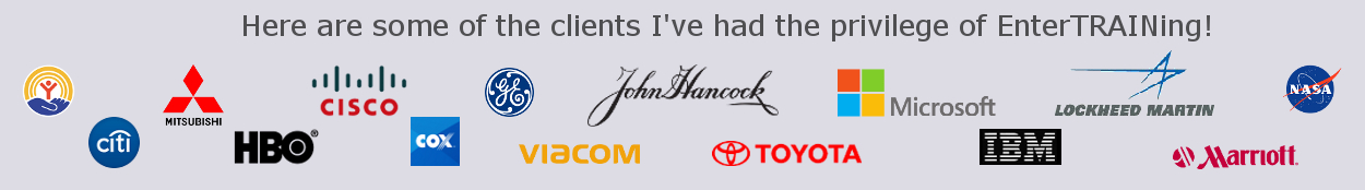 Here are some clients we have had the priviledge of EnterTRAINing!